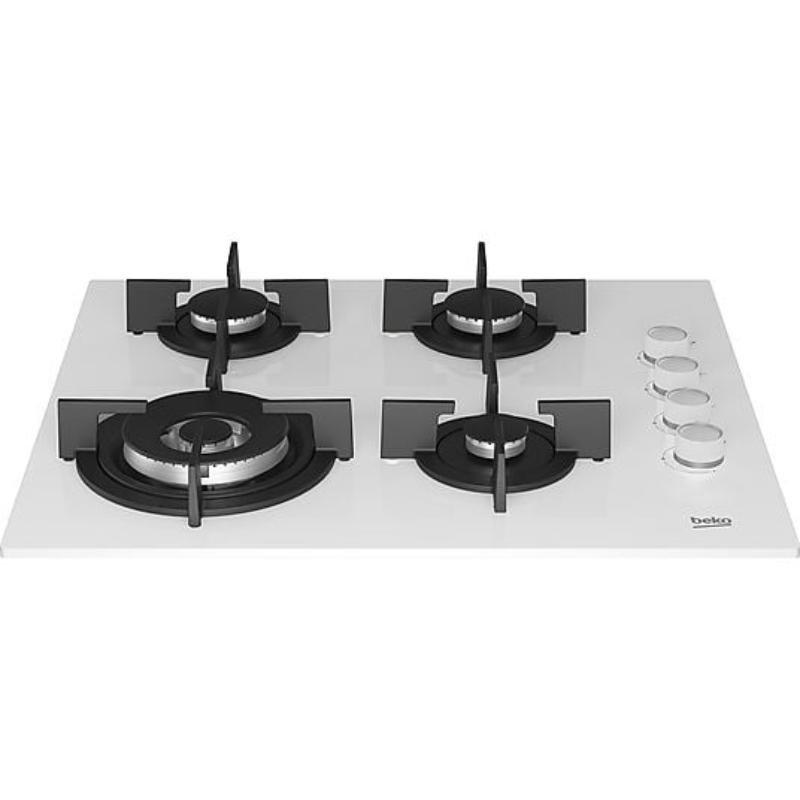 Placa de gas - BEKO 7763586724, 4 zonas, 56 cm, Blanco