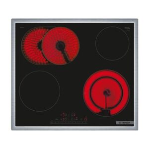 Placa de vitrocerámica - BOSCH Serie 6 PKN645FP2E, 4 zone(s) zonas, 583 mm, Negro
