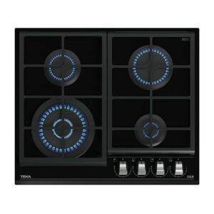 Placa de gas - TEKA 112570191, 4 Fuegos zonas, Butano / Natural, 600 mm, Negro