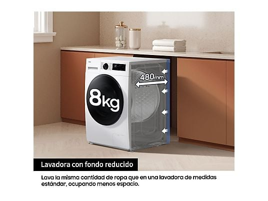 Lavadora carga frontal Samsung WW80FG3M05AWEC, 8 kg, 1400 rpm, Motor Digital Inverter, Clase A, Blanco – Image 9