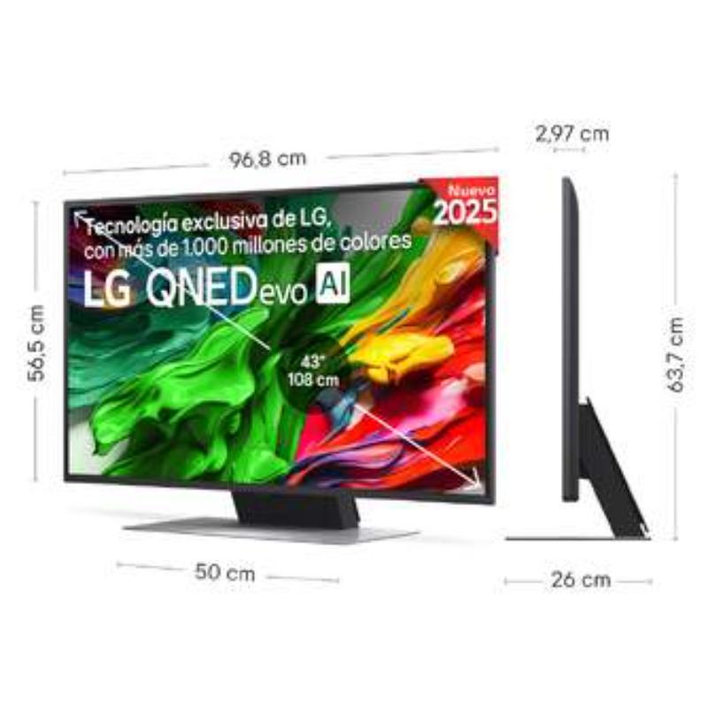 LG 43QNED87A6D - Smart TV 43" (109 cm) QNED 4K Ultra HD - WebOS 25 - HDMI 2.1 - HDR10 - Procesador IA de 4 Núcleos - Negro – Image 3